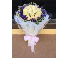 V5.3~ 18 PCS CHAMPAGNE ROSES BOUQUET